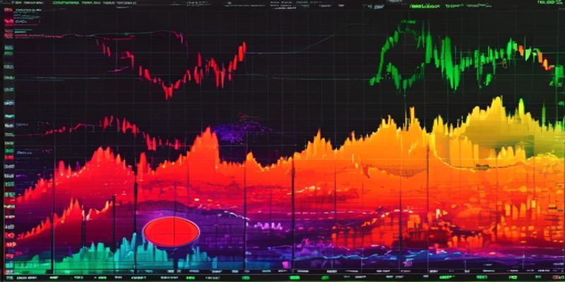 portfolio heat map grid showing red, orange, green squares for different crypto assets with percentage labels
